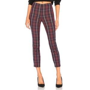Rag & Bone Simone Yoke Burgundy Plaid Pants